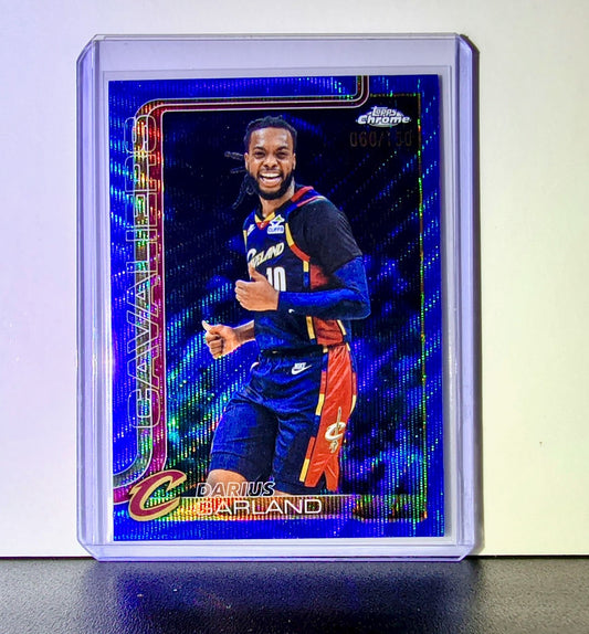 Darius Garland 2025-26 NBA Topps Chrome Update Blue Refractor 60/150 #32 Card