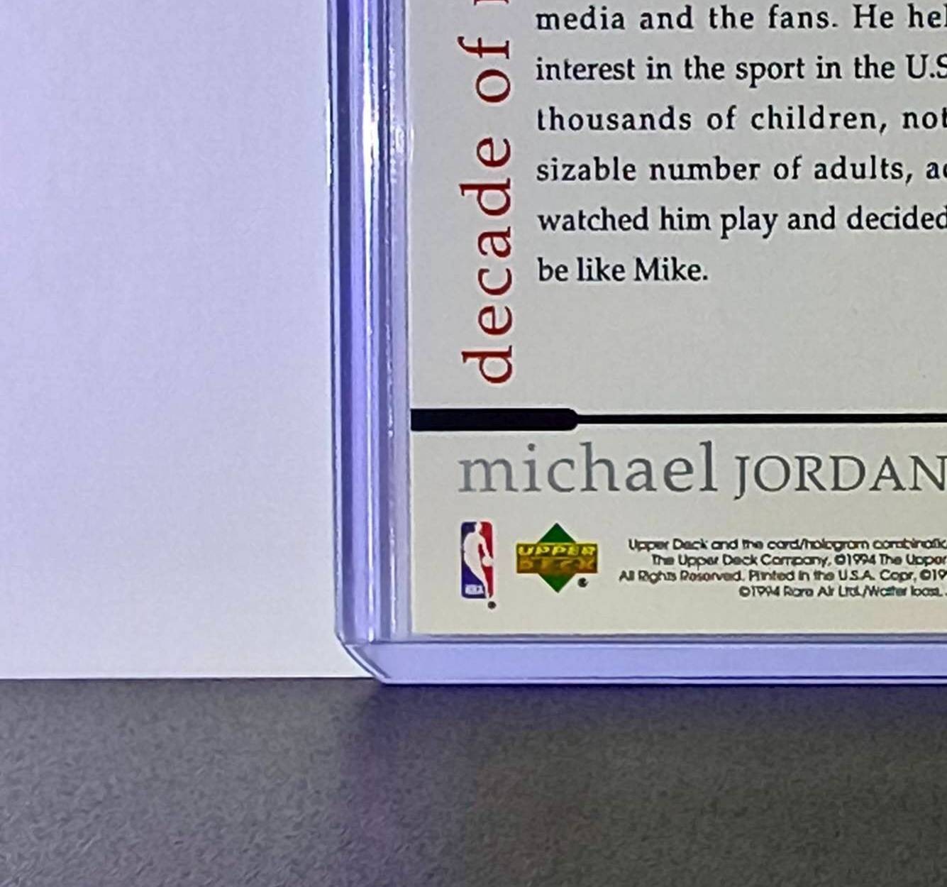 Michael Jordan 1994 Upper Deck Rare Air MJ Decade of Dominance #68 Card Bulls