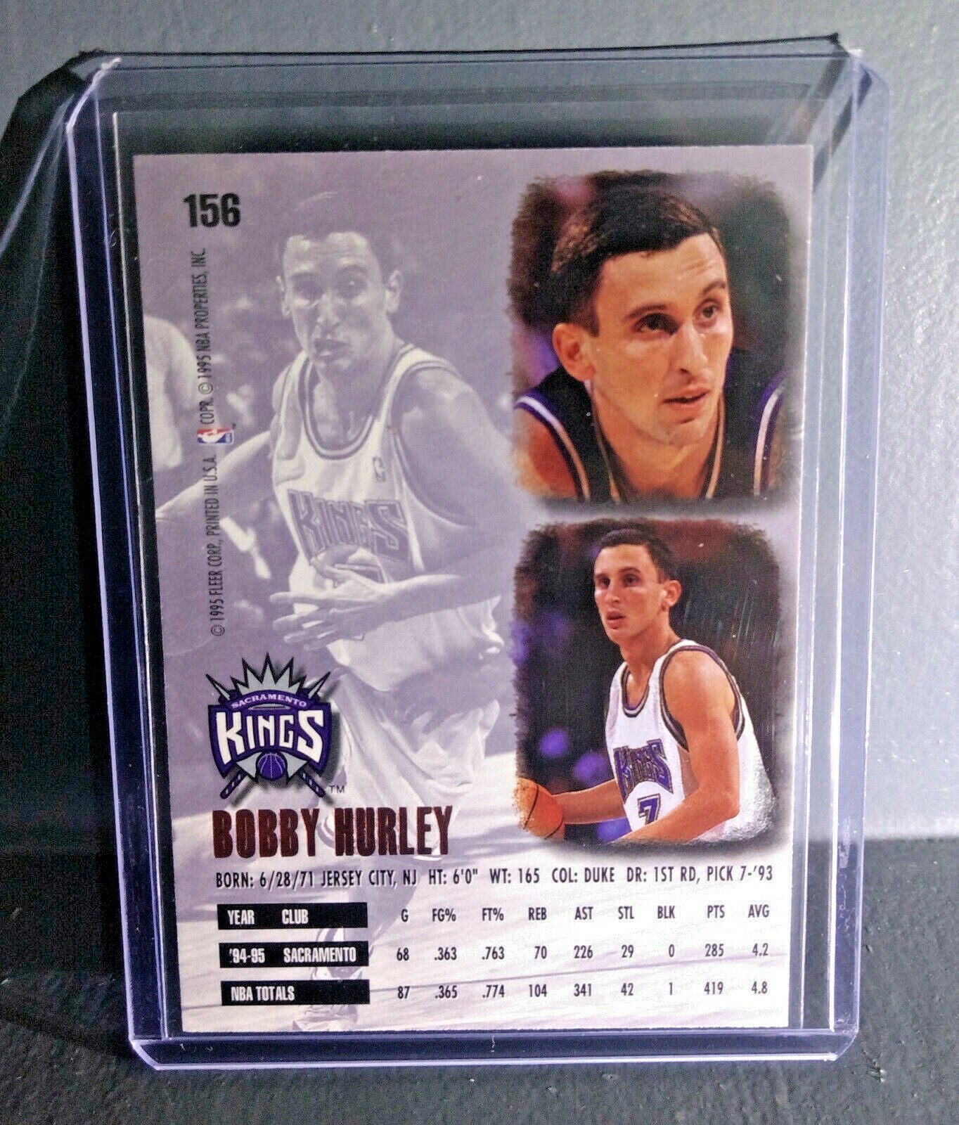 1995-96 Bobby Hurley Fleer Ultra #156 Basketball Card