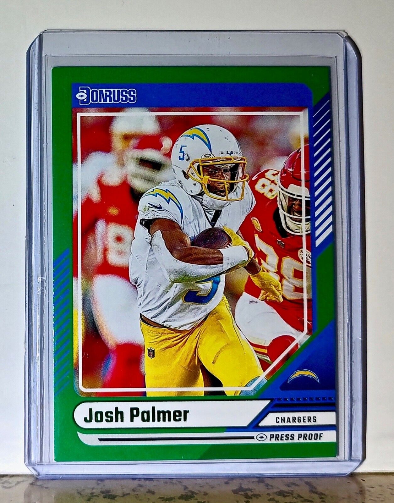 Josh Palmer 2024 Panini Donruss NFL #53 Press Proof Card Los Angeles Chargers