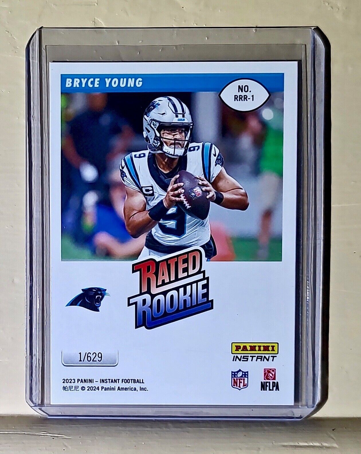 Bryce Young 2023 Panini NFL Rated Rookie Retro 1 Football Card Panthers 1/629