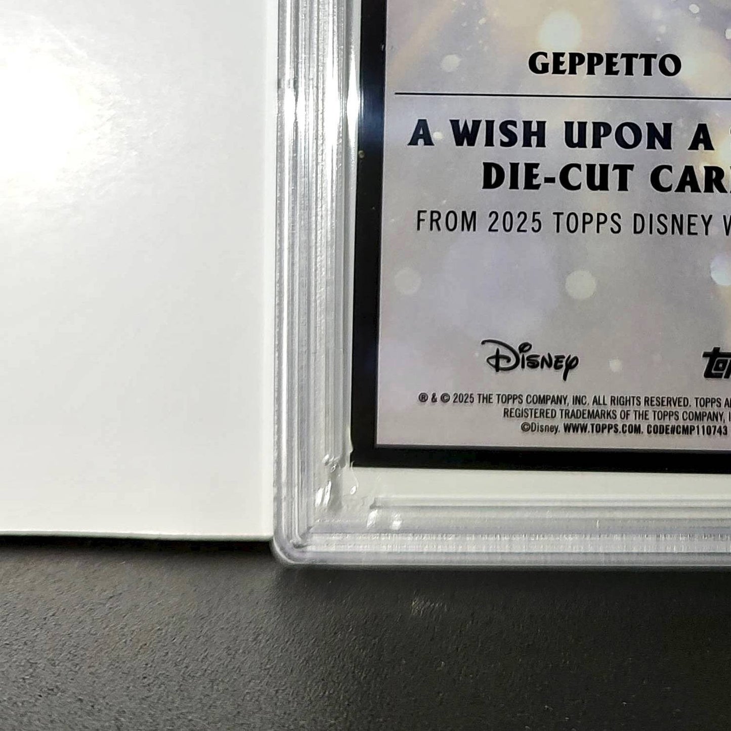 Geppetto 2025 Topps Chrome Disney #W-2 Wish Upon A Star Die Cut Pinocchio PSA 9