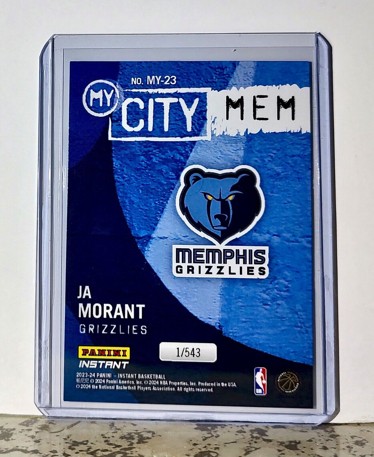 Ja Morant 2023-24 Panini NBA #23 MyCity Basketball Card Memphis Grizzlies 1/543