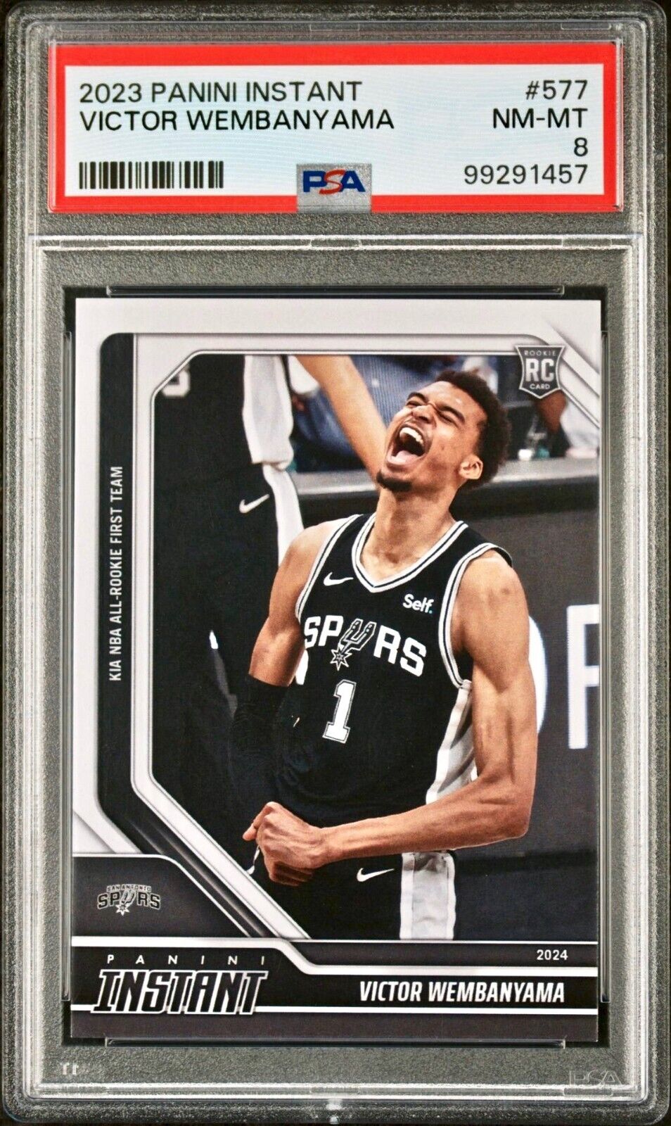 Victor Wembanyama 2023 Panini NBA All-Rookie 1st Team #577 Rookie Card PSA 8