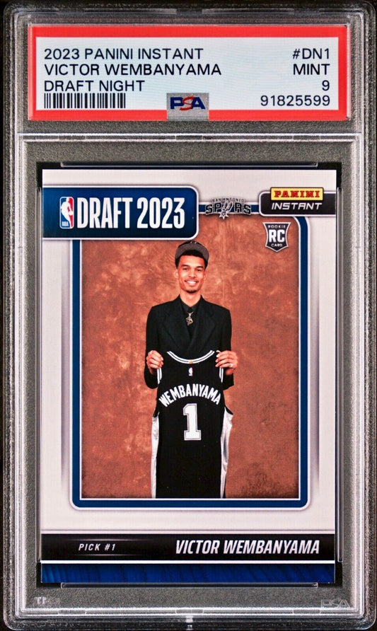 Victor Wembanyama 2023-24 Panini NBA Draft Night Rookie Card PSA 9 Mint