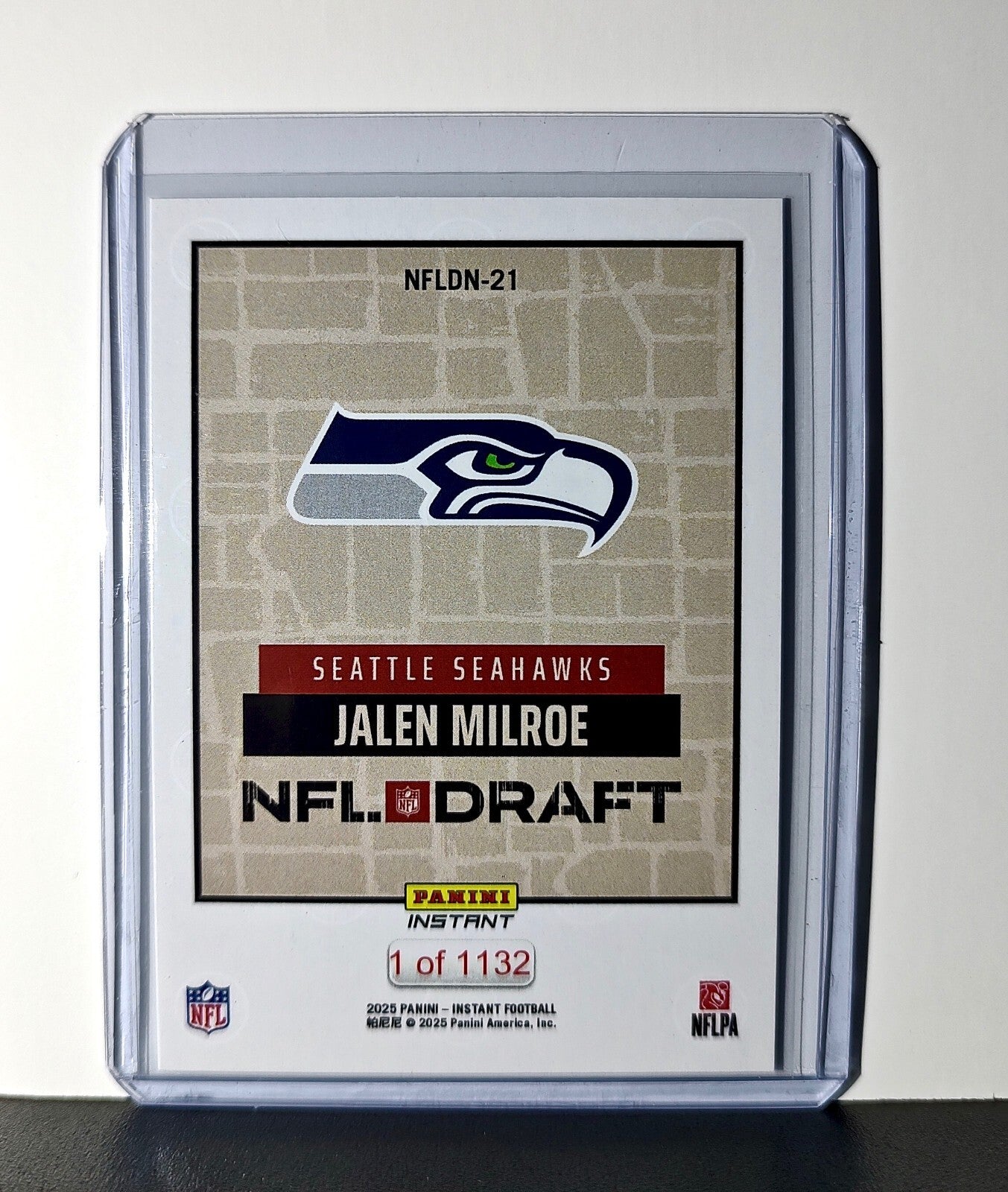 Jalen Milroe Rookie 2025 NFL Draft #21 Football Card Seattle Seahawks 1 of 1132