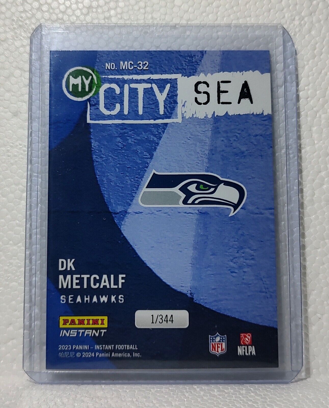 DK Metcalf 2023 Panini NFL #32 My City Football Card Seattle Seahawks 1/344