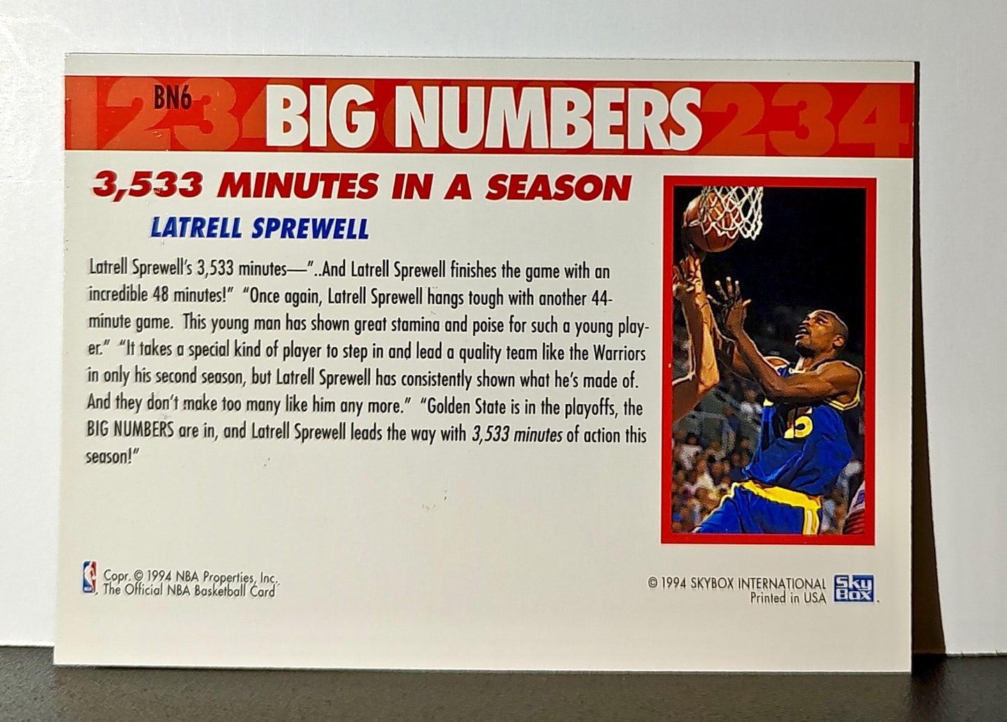 1994-95 Skybox NBA Hoops Big Numbers Cards Set of 12 with Acrylic Display