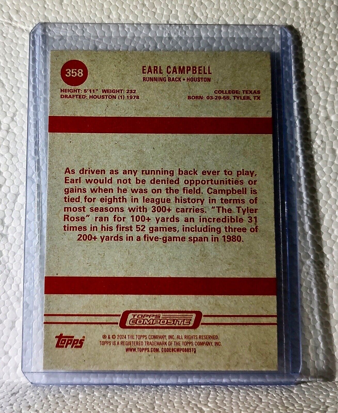 Earl Campbell 2023 Topps NFL #358 Composite Football Card Houston Texans