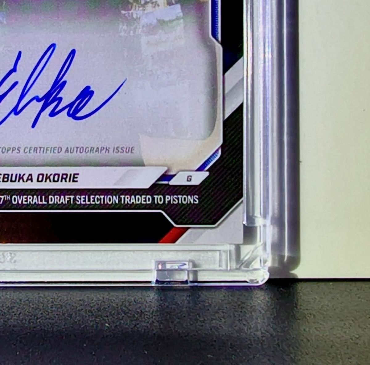 Ebuka Okorie 2026 Rookie NBA Topps Draft #EOK2-A Autograph Card Pistons 09/10