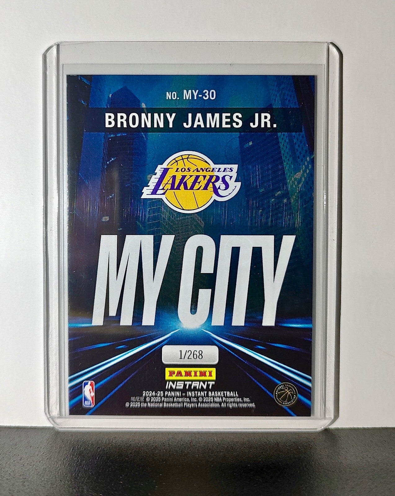Bronny James Jr. Rookie 2024-25 Panini MyCity NBA #30 Card LA Lakers 1/268