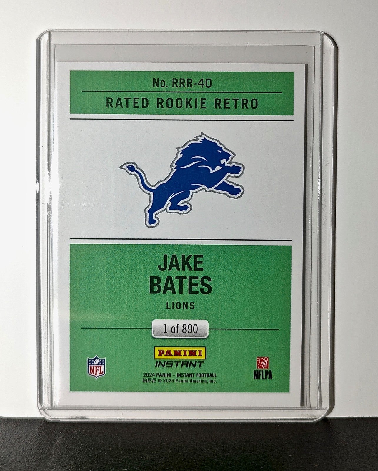 Jake Bates Rookie 2024 Panini Rated Rookie Retro NFL #40 Detroit Lions 1 of 890