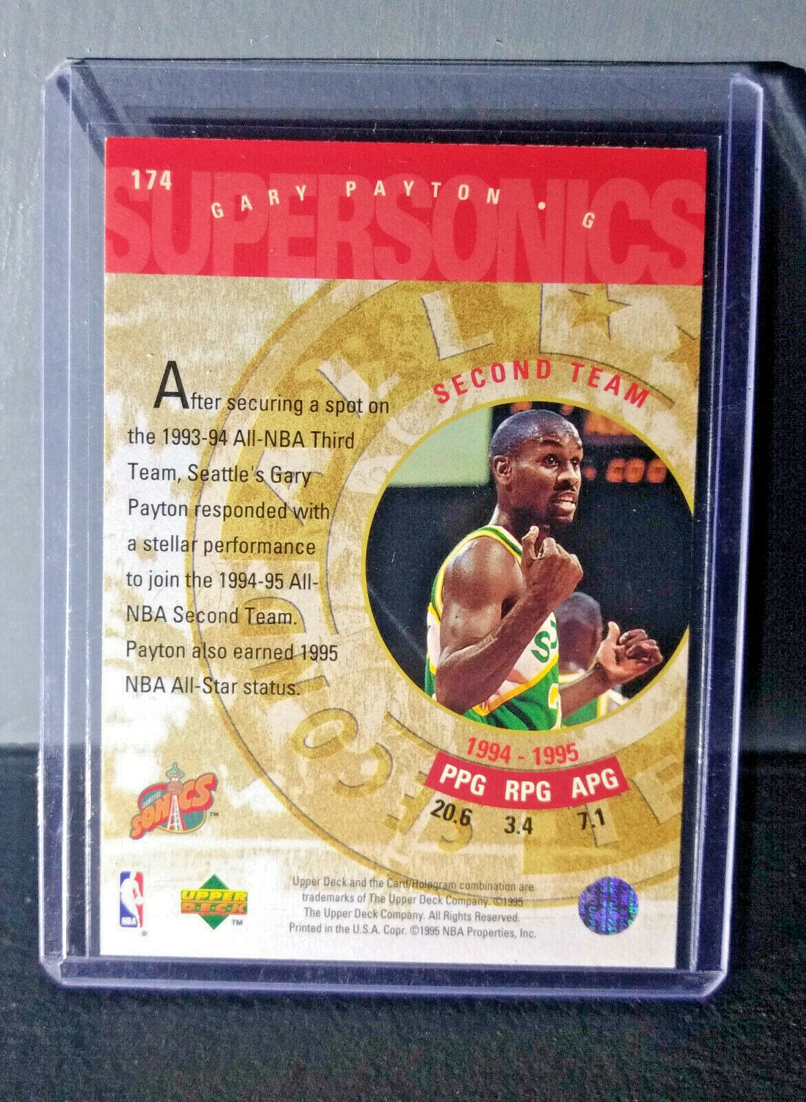 1995-96 Upper Deck Gary Payton #174 Basketball Card