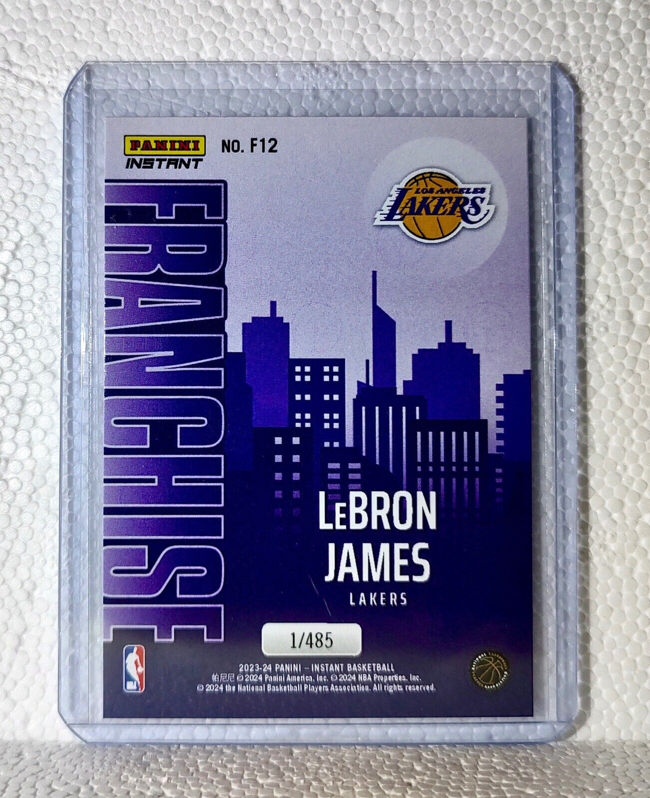 LeBron James 2023-24 NBA #12 Franchise Basketball Card Los Angeles Lakers 1/485