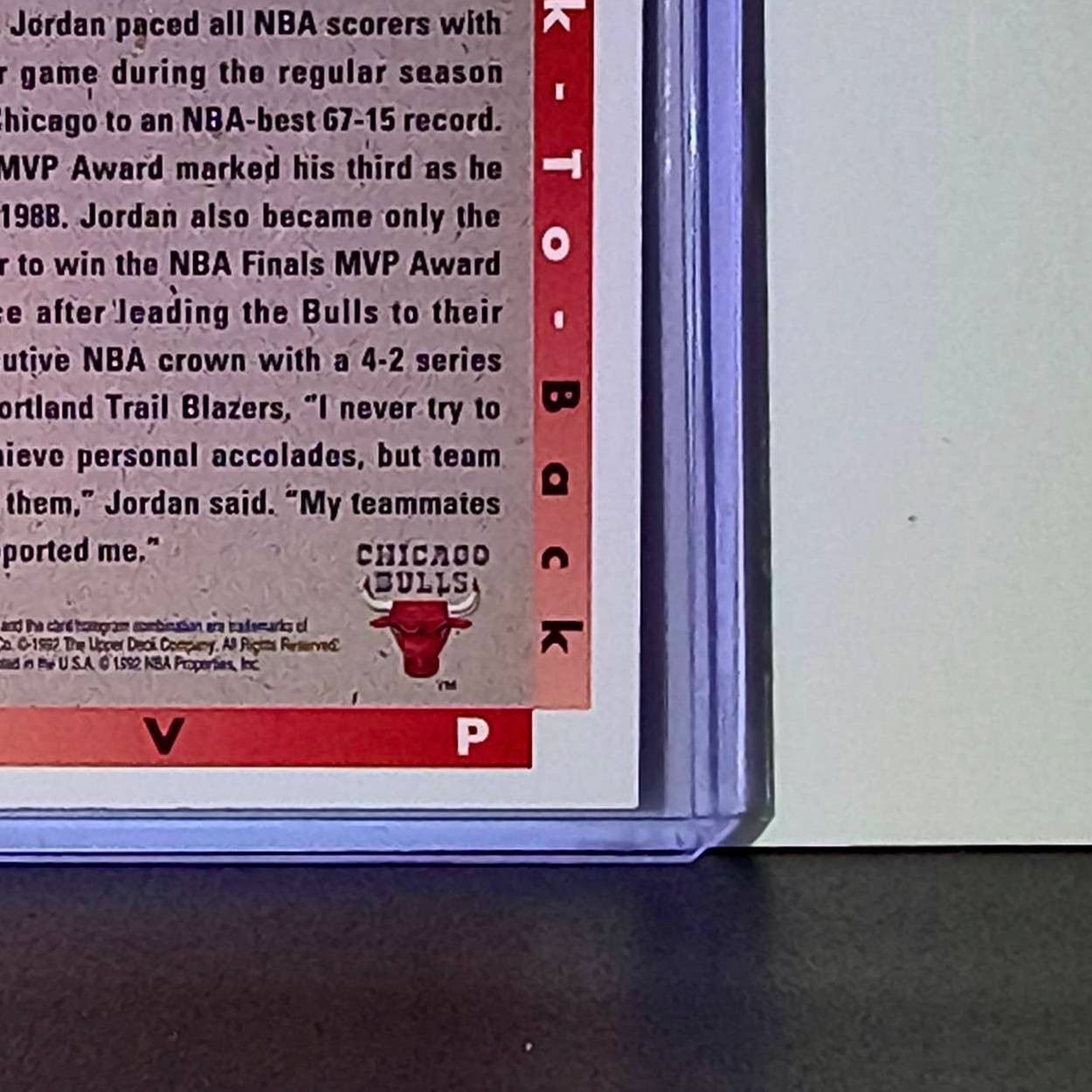 Michael Jordan 1992-93 Upper Deck Back to Back MVP Basketball Card Chicago Bulls