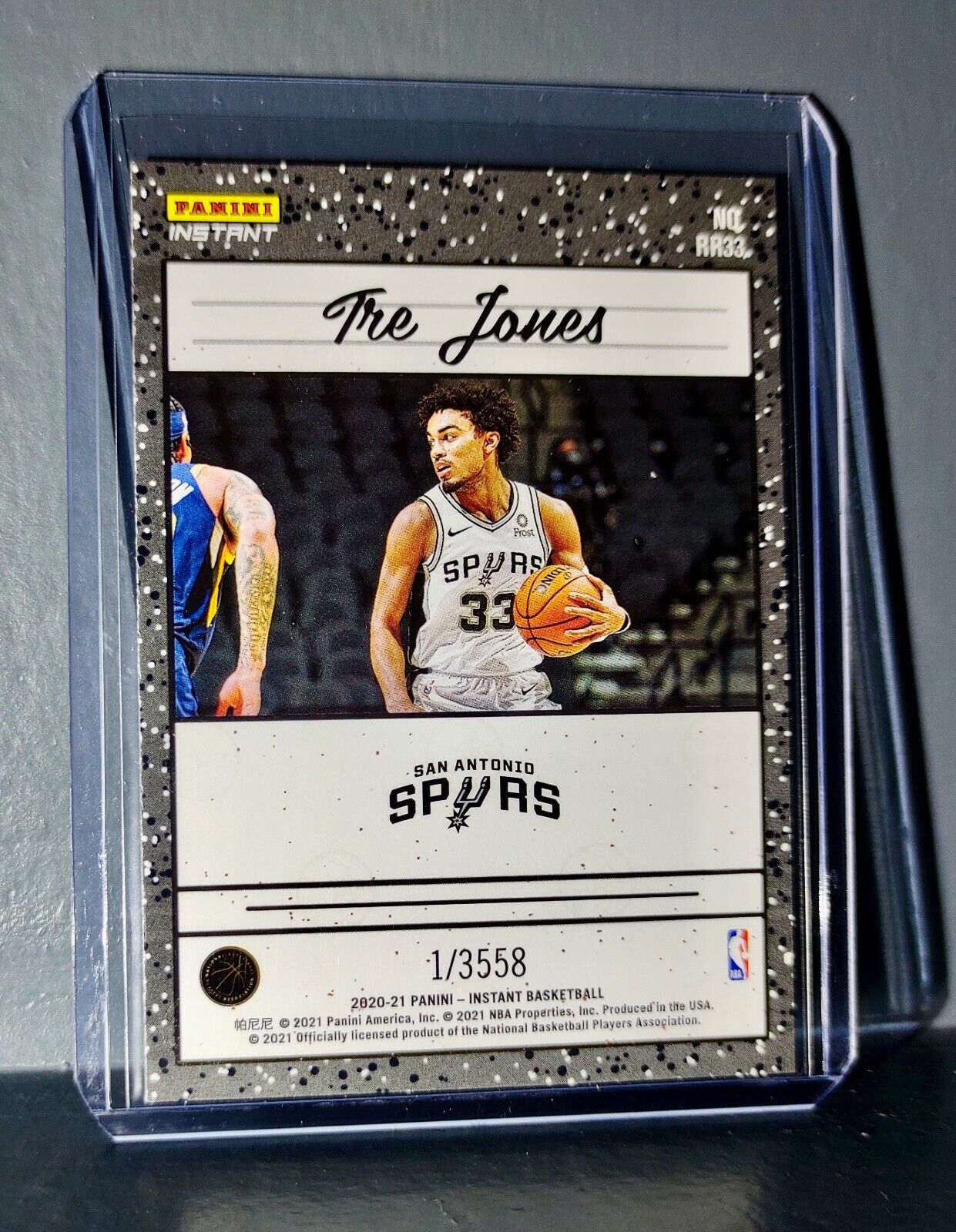 Tre Jones 2020-2021 Panini NBA Instant #33 Rated Rookie Retro Card 1/3558