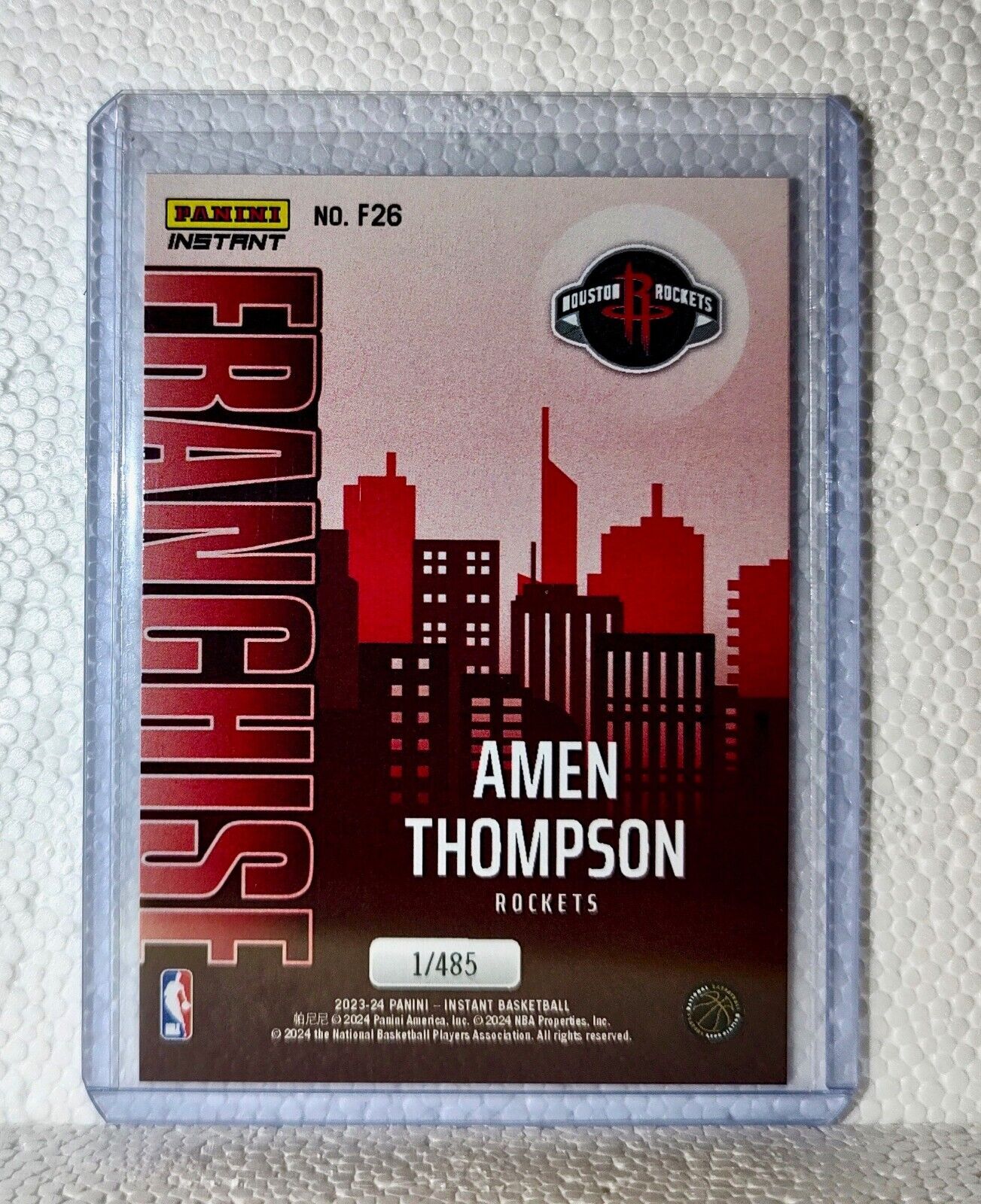 Amen Thompson 2023-24 NBA #26 Franchise Basketball Card Houston Rockets 1/485