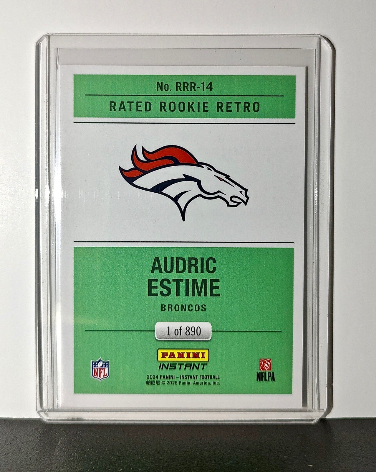Audric Estime Rookie 2024 Panini Rated Rookie Retro NFL #14 Broncos 1 of 890