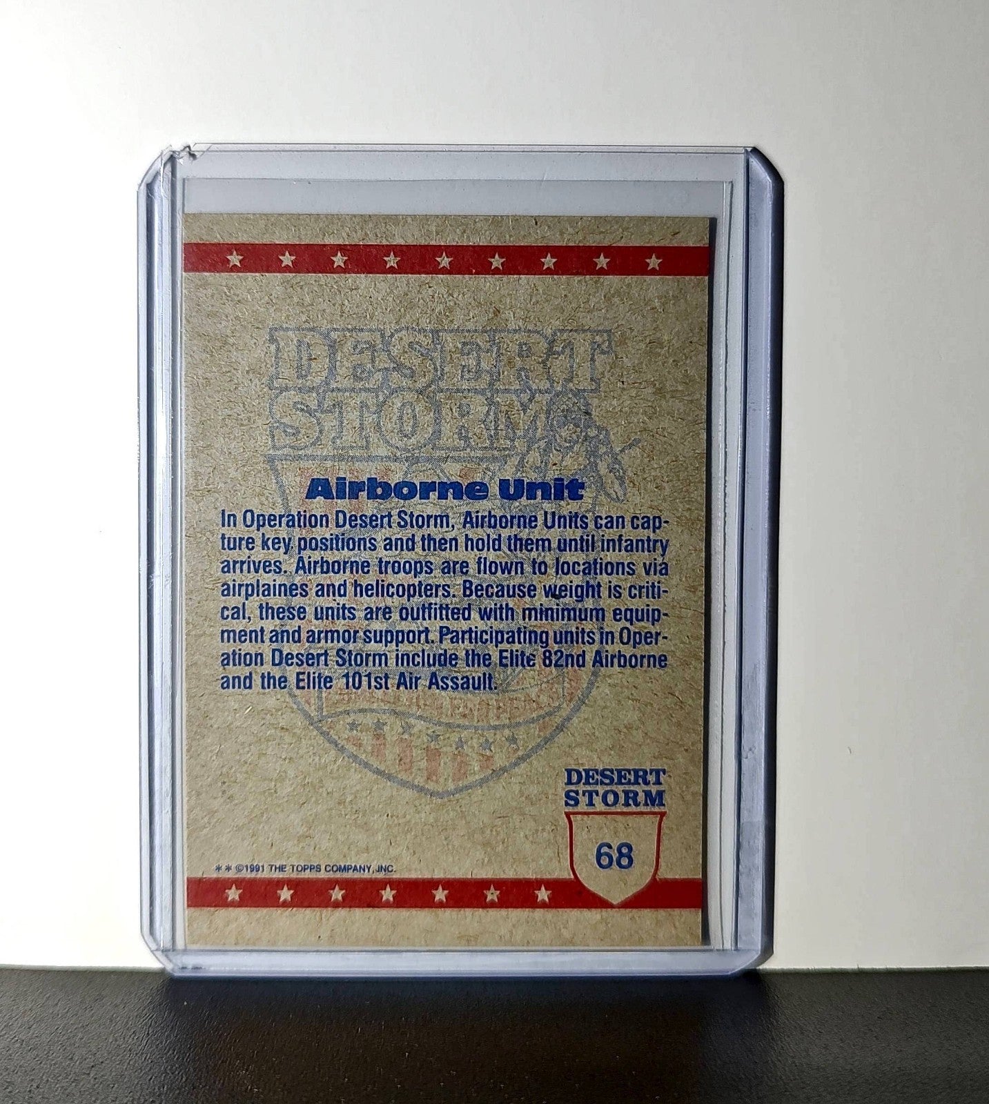 Airborne Unit 1991 Topps Desert Storm #68 Card
