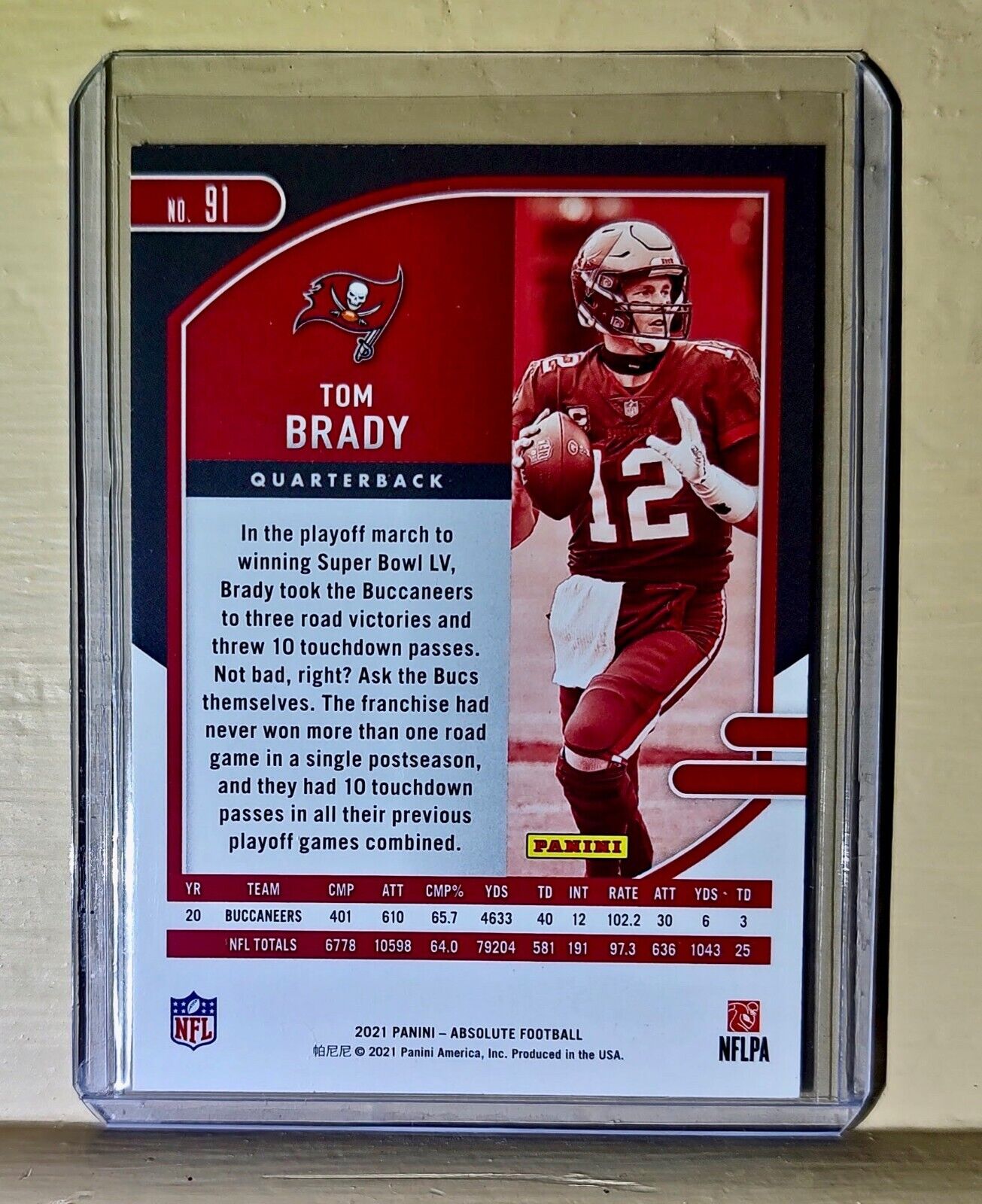 Tom Brady 2021 Panini NFL Absolute Football #91 Card