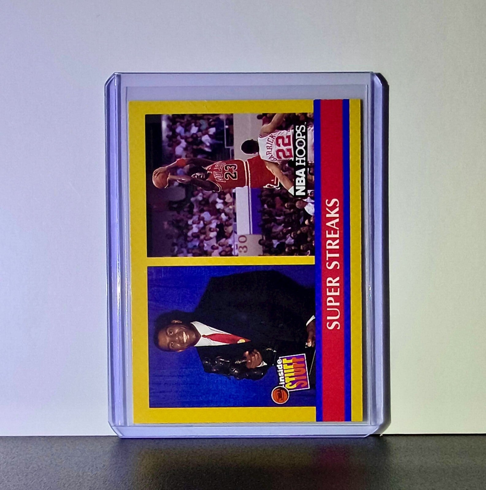 Michael Jordan Magic Johnson 1990-91 NBA Hoops Super Streaks #385 Card Bulls