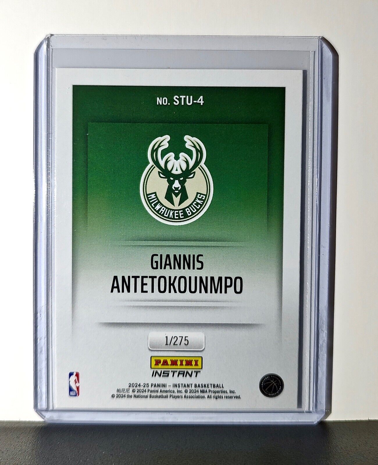 Giannis Antetokounmpo 2024-25 Panini Studio #4 Basketball Card Bucks 1/275