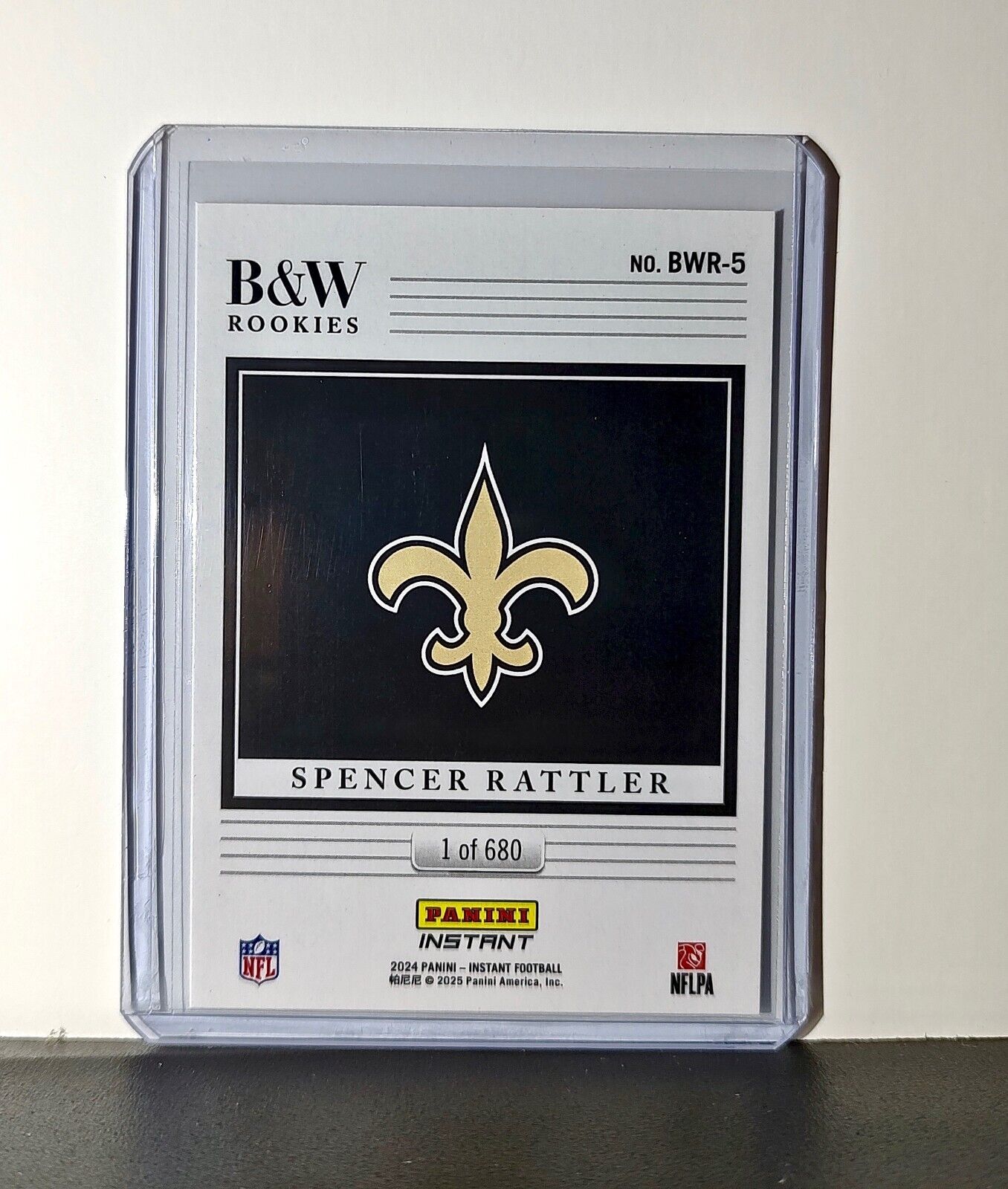 Spencer Rattler 2024 Panini NFL #5 Black & White Rookies Card Saints 1 of 680