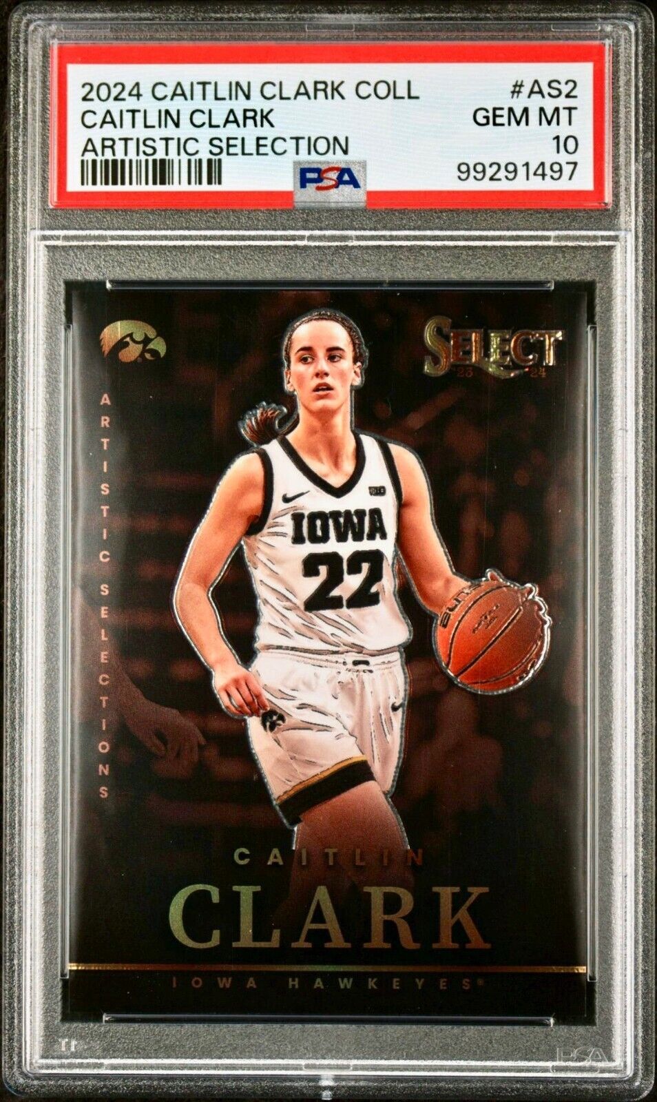 Caitlin Clark 2024 Panini Select Artistic Collections #AS2 Card PSA 10 Gem Mint