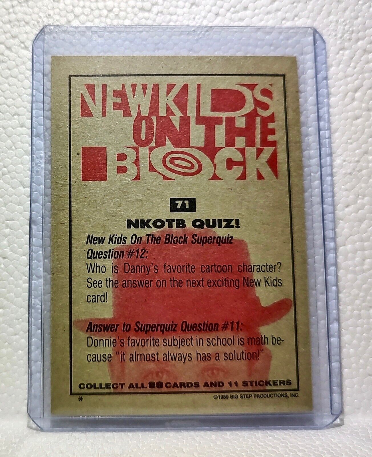 NKOTB Quiz! 1989 New Kids on the Block #71 Trading Card