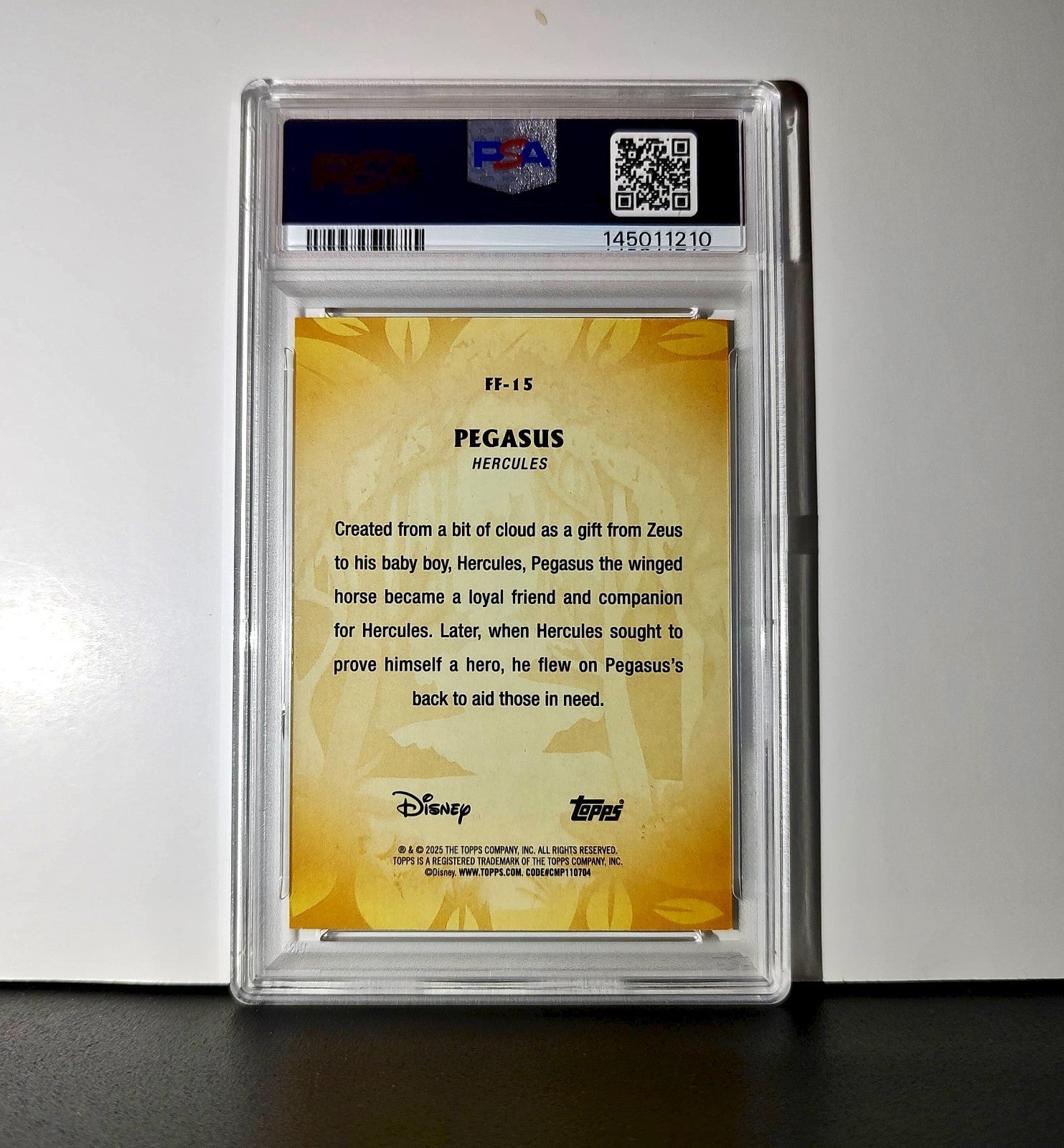 Pegasus 2025 Topps Disney #FF-15 Furry Friends Card Hercules PSA 9