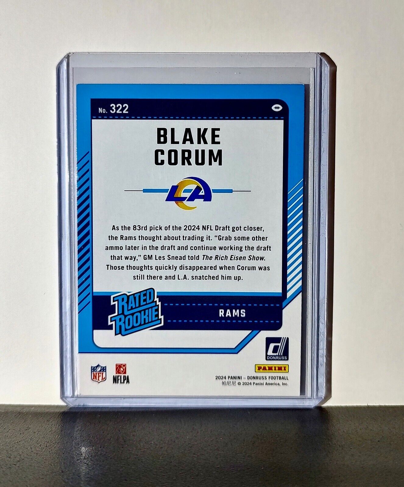 Blake Corum 2024 Panini Donruss NFL #322 Press Proof Card Los Angeles Rams