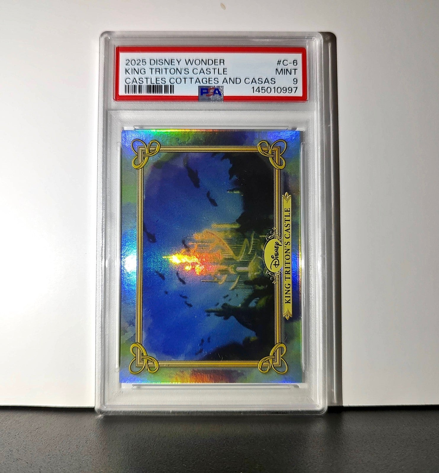 King Triton's Castle 2025 Topps Disney #C-6 Card The Little Mermaid PSA 9