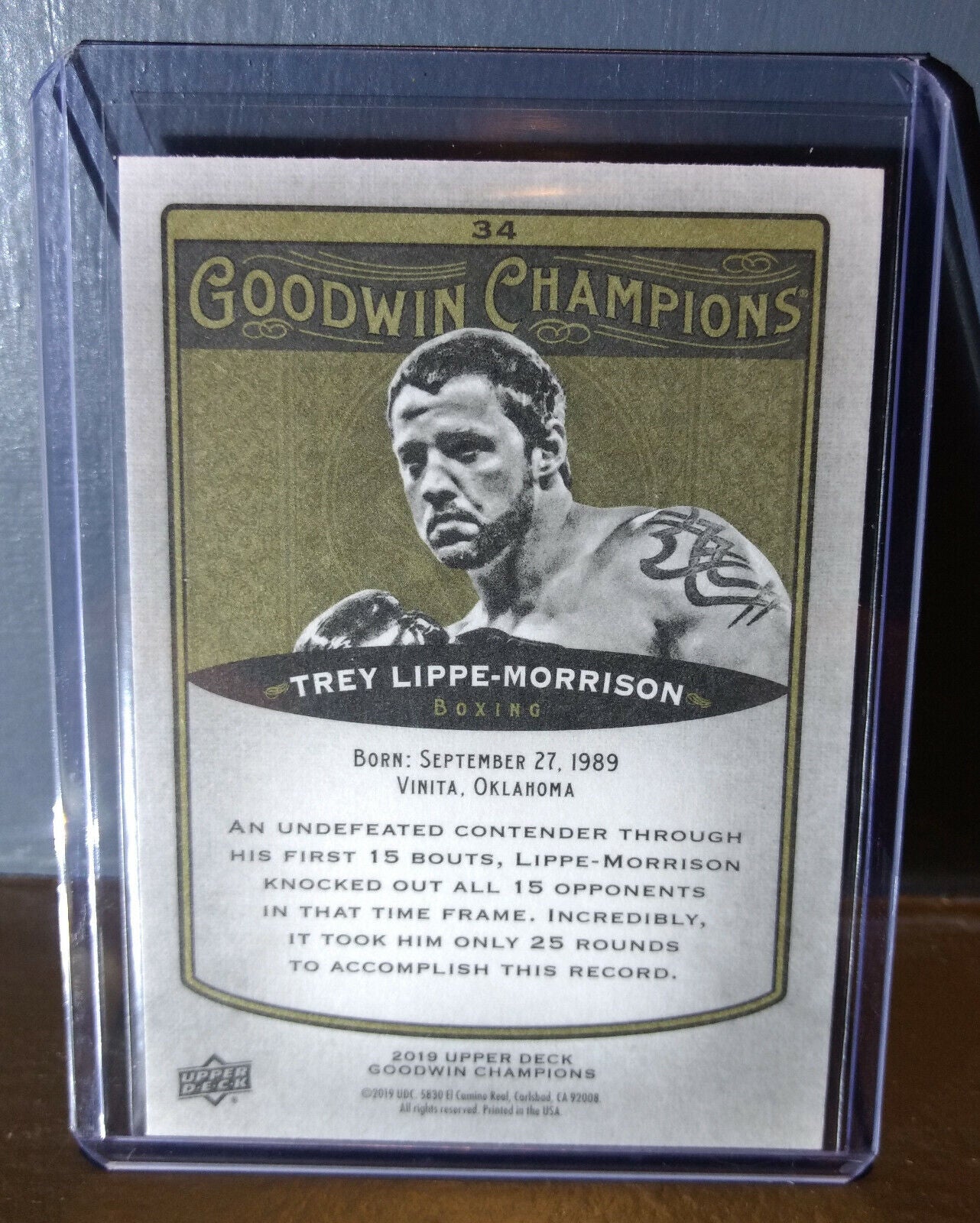 2019 Upper Deck Goodwin Champions Trey Lippe-Morrison #34 Boxing Card