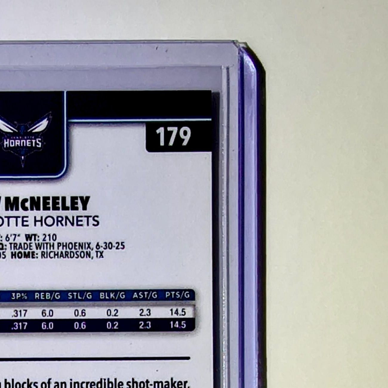 Liam McNeeley Rookie 2025-26 NBA Topps Chrome Update #179 Card Charlotte Hornets