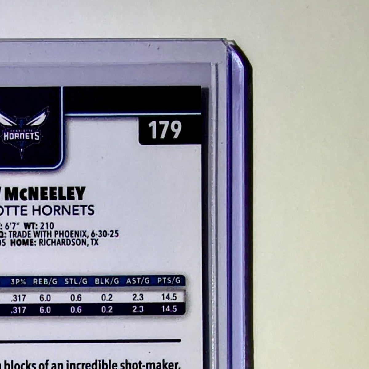 Liam McNeeley Rookie 2025-26 NBA Topps Chrome Update #179 Card Charlotte Hornets