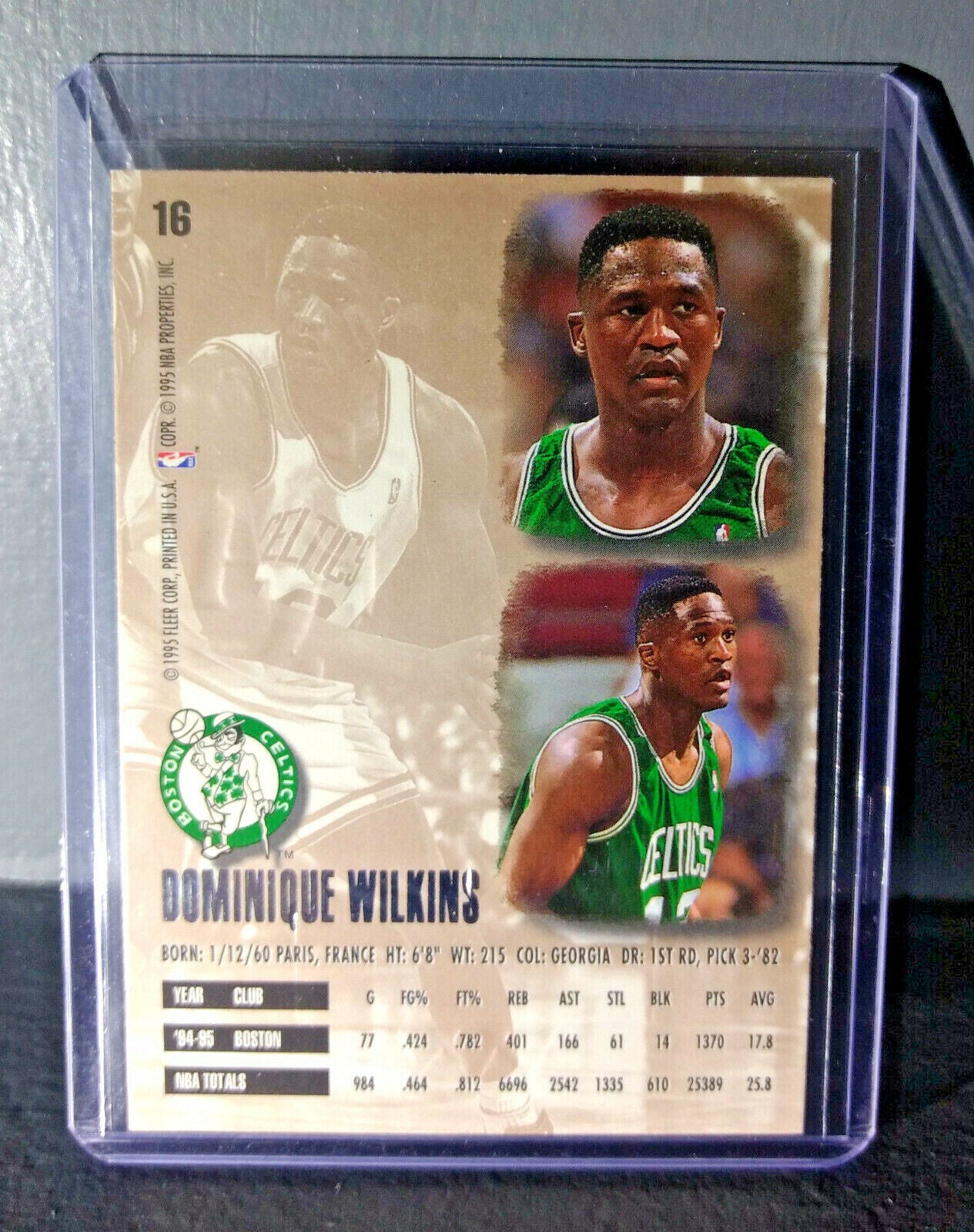 1995-96 Dominique Wilkins Fleer Ultra Gold Medallion #16 Basketball Card