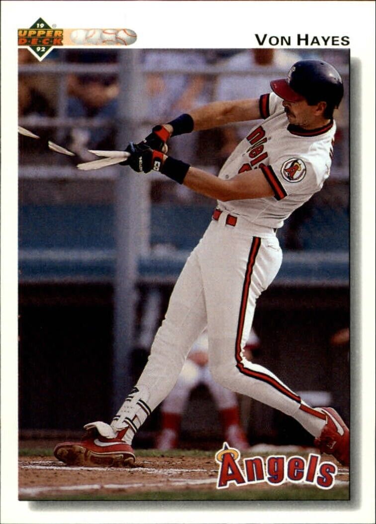 Von Hayes 1992 Upper Deck MLB #707 Baseball Card California Angels