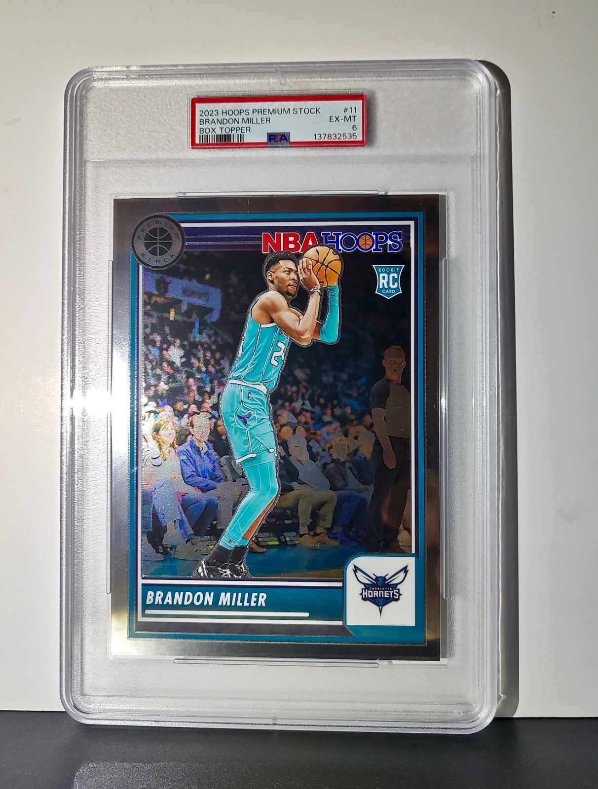 Brandon Miller 2023 Panini Premium Stock NBA Hoops #11 Jumbo Rookie PSA 6 EX-MT
