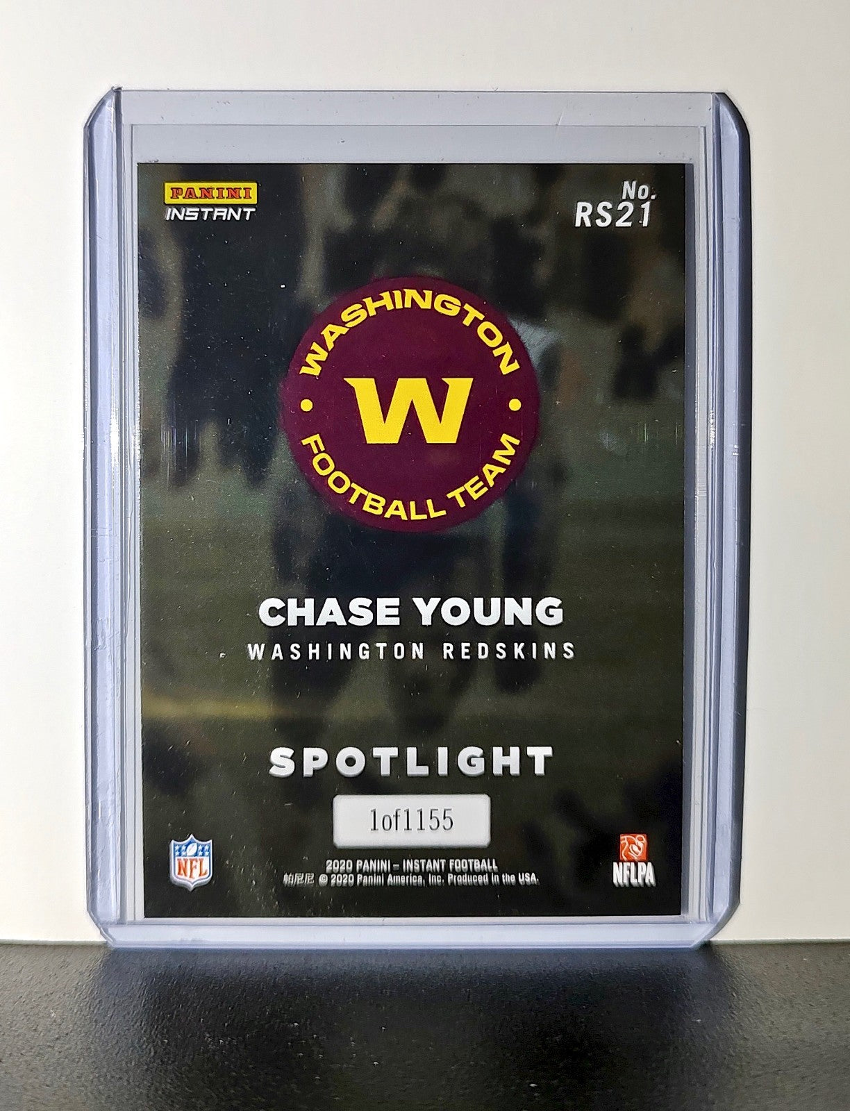 Chase Young Rookie 2020 Panini NFL #21 Rookie Spotlight Card Washington Redskins