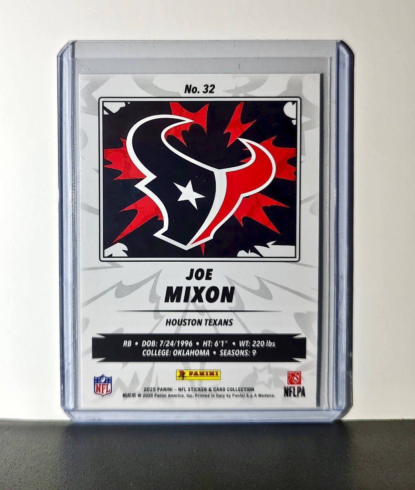 Joe Mixon 2025 Panini NFL #32 Sticker Card Houston Texans