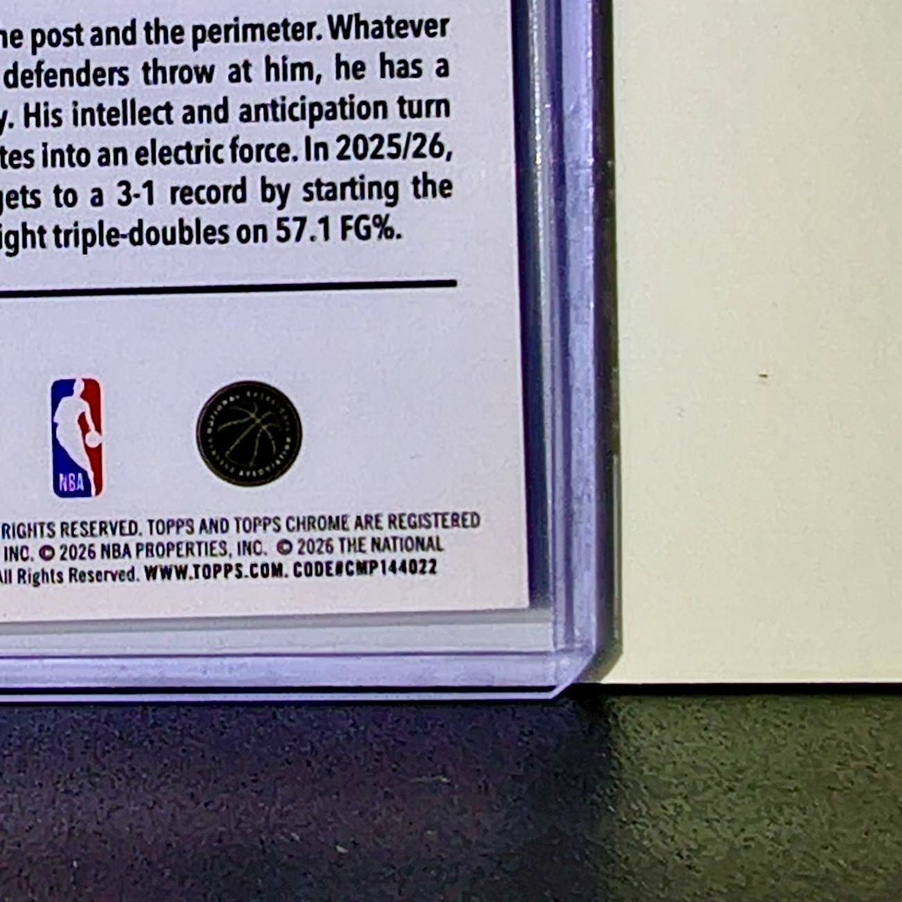 Nikola Jokić 2025-26 NBA Topps Chrome Update #12 Basketball Card Denver Nuggets