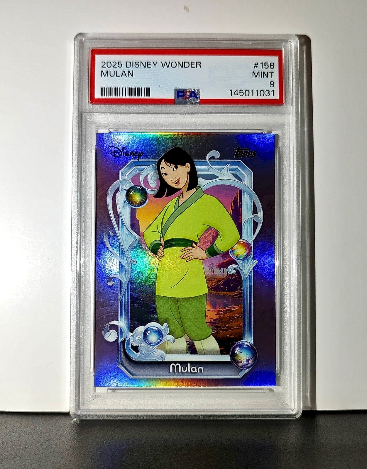 Mulan 2025 Topps Disney Cartoon Princess #158 Card Mulan PSA 9