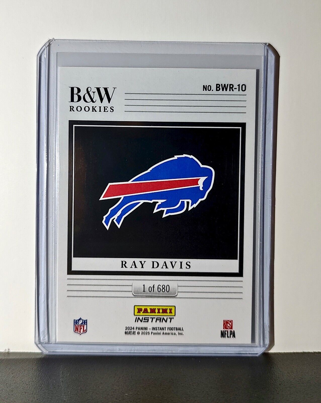 Ray Davis 2024 Panini NFL #10 Black & White Rookies Card Buffalo Bills 1 of 680