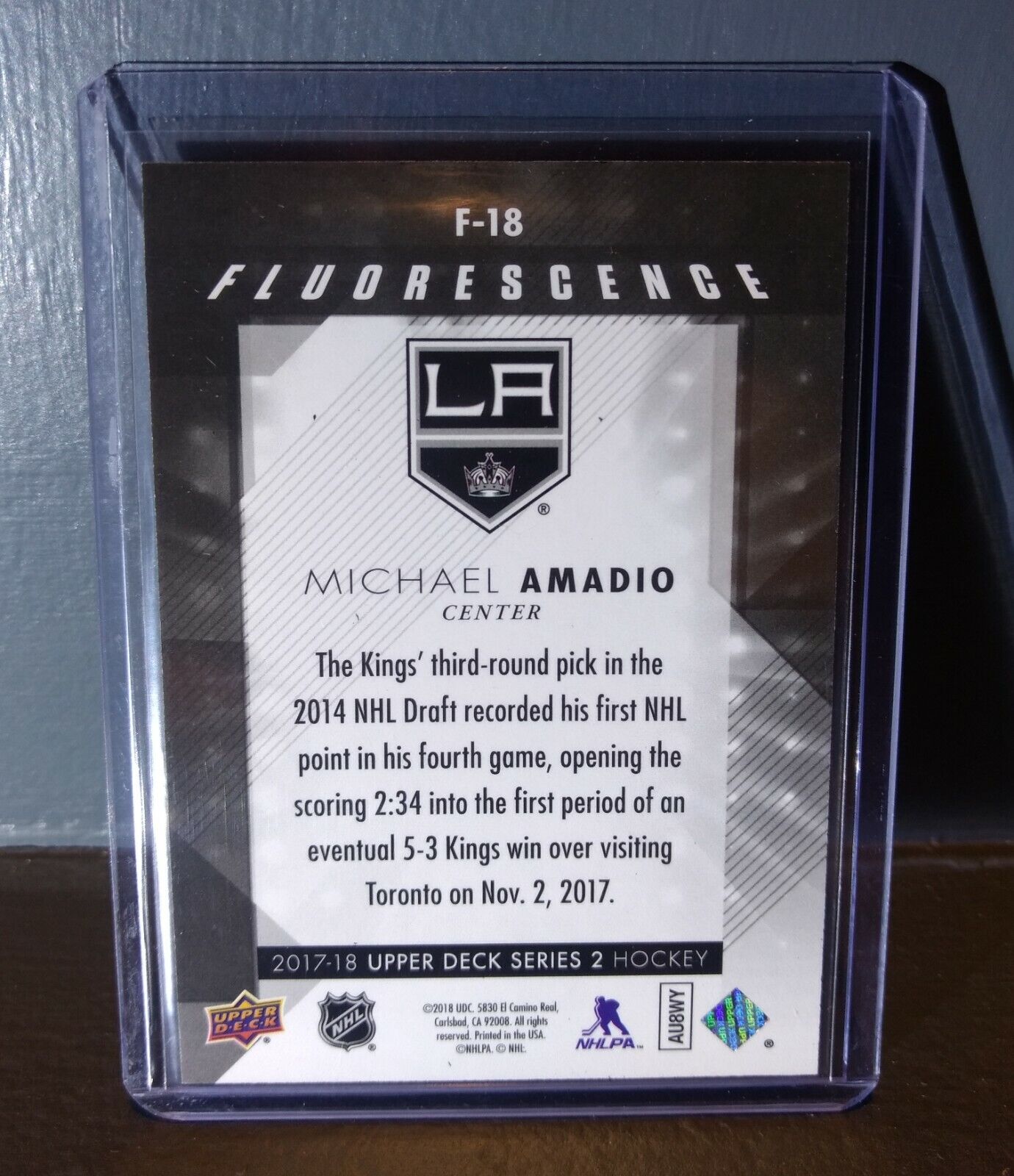 2017 Michael Amadio Upper Deck Fluorescence #F-18 Hockey Card #/150