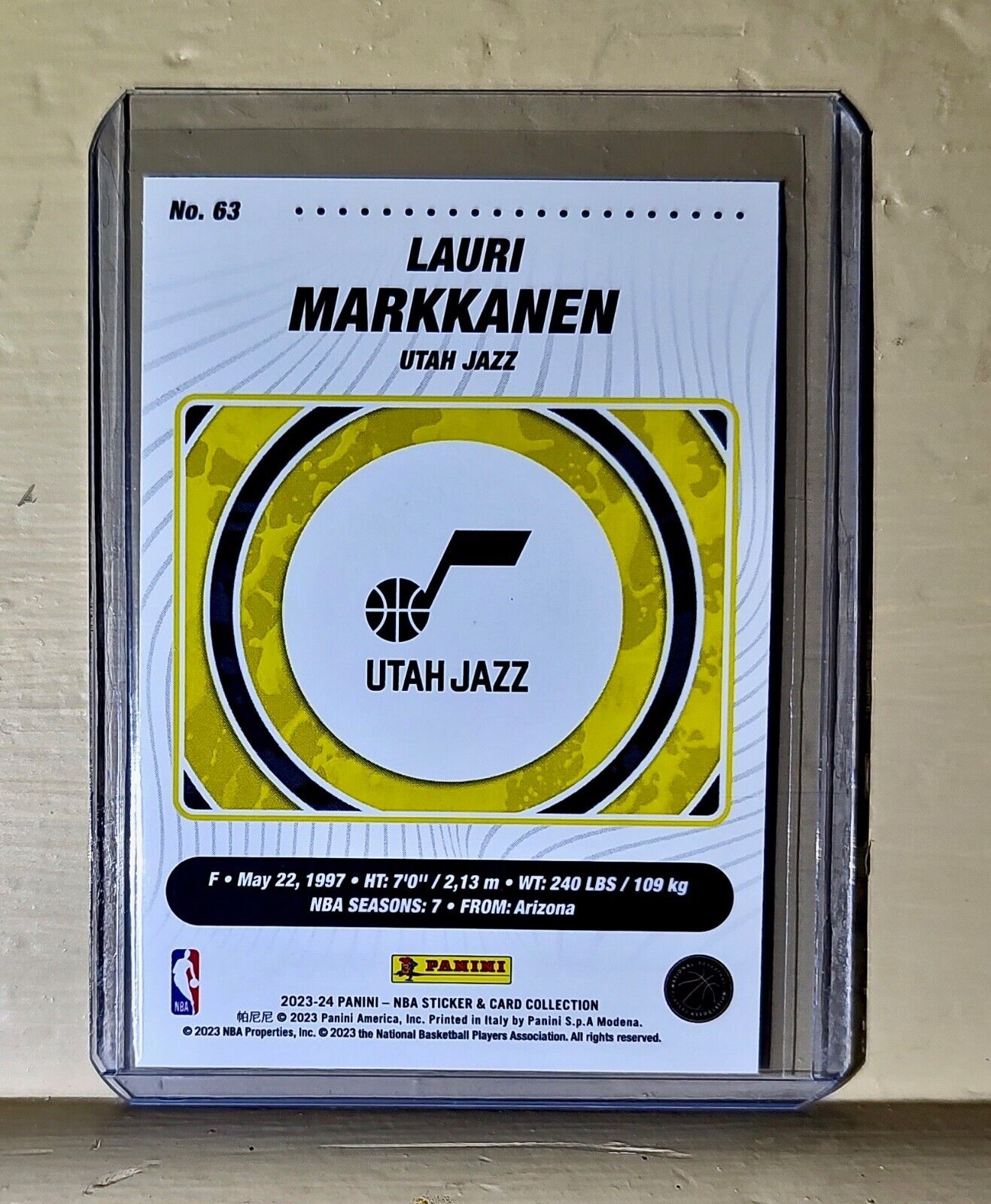 Lauri Markkanen 2023-24 Panini NBA Basketball #63 Card Utah Jazz