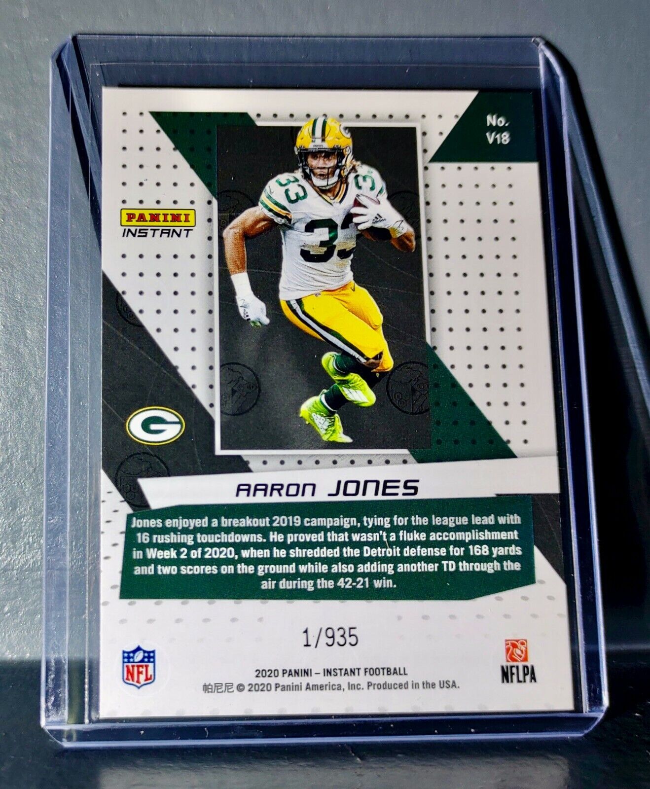 Aaron Jones 2020 Panini NFL Instant Vortex #18 Football Card 1/935