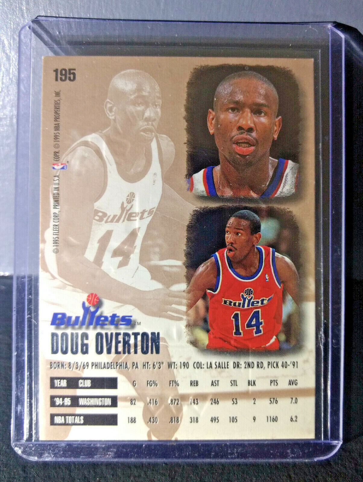 1995-96 Doug Overton Fleer Ultra Gold Medallion #195 Basketball Card