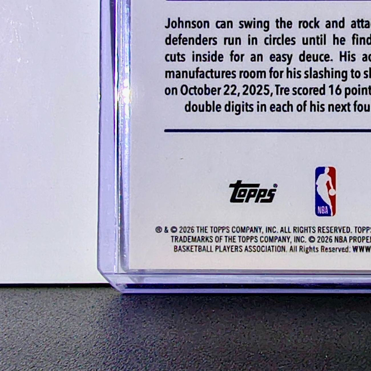 Tre Johnson III Rookie 2025-26 NBA Topps Chrome Update #156 Card Wizards