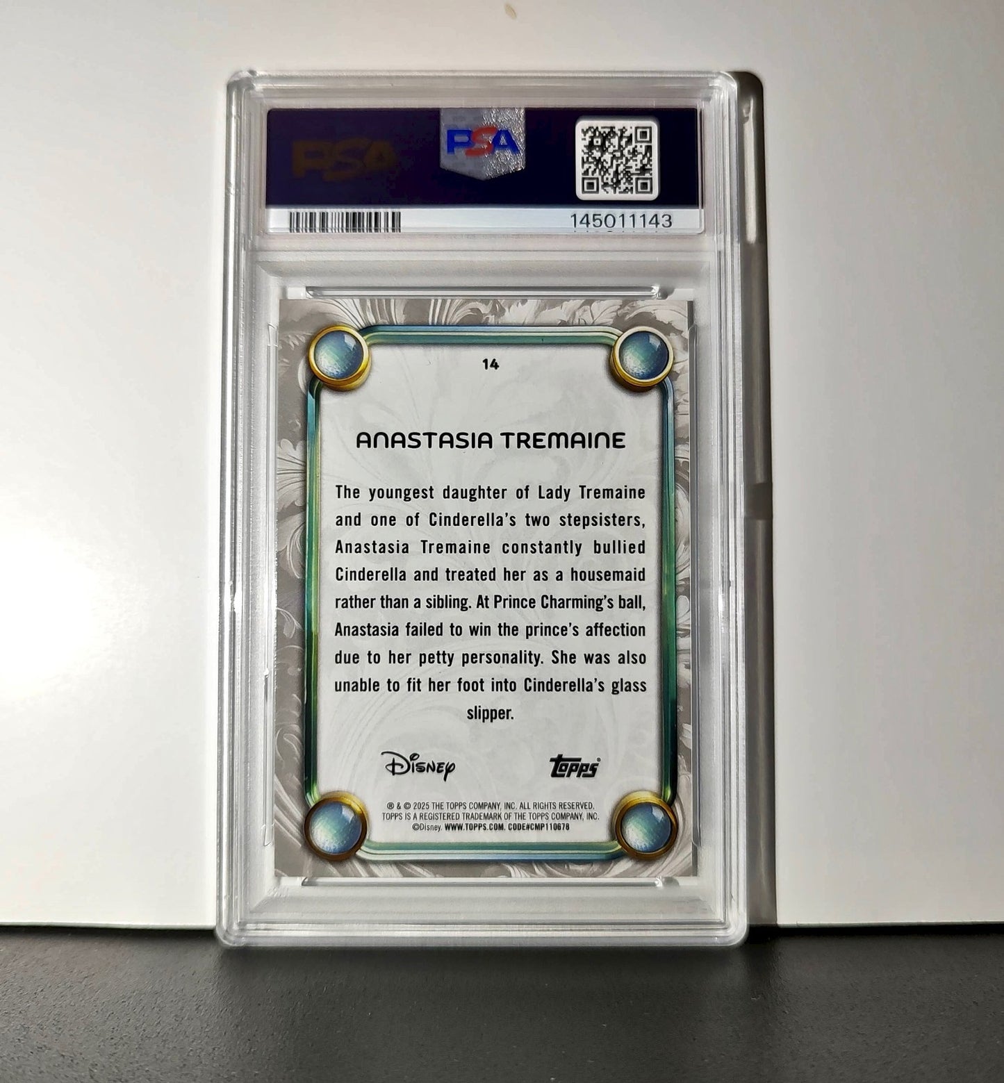 Anastasia Tremaine 2025 Topps Disney #14 Winter Variant Card Cinderella PSA 8