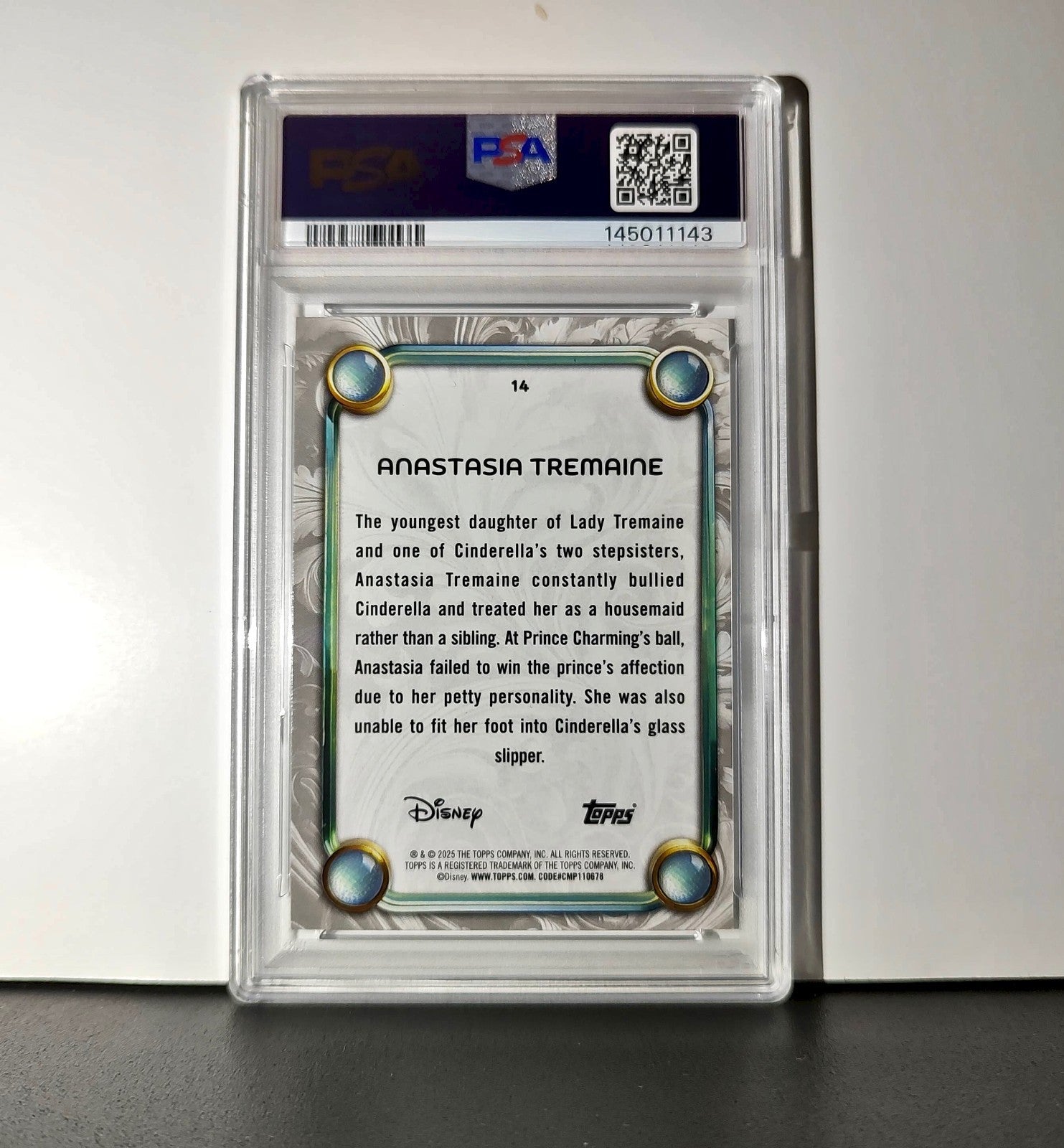Anastasia Tremaine 2025 Topps Disney #14 Winter Variant Card Cinderella PSA 8